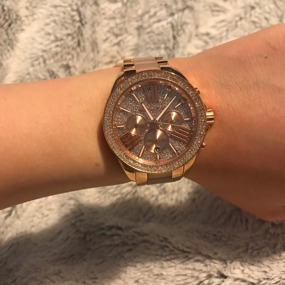 Michael Kors rose gold watch and bracelet
